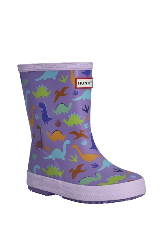 Image of Hunter Kids Dinosaur Boot in Purple Size: Infant 12 Purple Unisex Infant 12