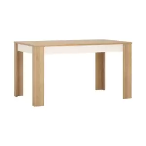Image of Lyon Medium Extending Dining Table 140/180 Cm In Riviera Oak Effect/White High Gloss