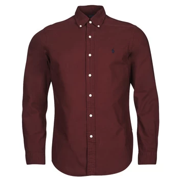 Image of Polo Ralph Lauren KAOLMA mens Long sleeved Shirt in Bordeaux - Sizes EU XXL,EU S,EU M,EU L,EU XL