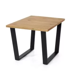 Image of Core Products Texas Solid Wood Lamp Table With Black Metal Legs