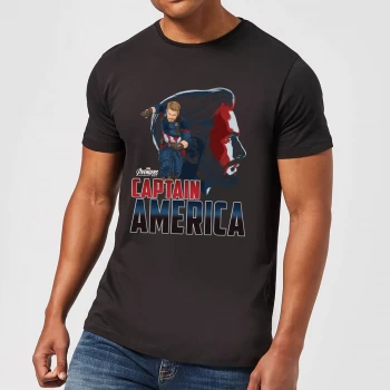 Image of Avengers Captain America Mens T-Shirt - Black - 5XL