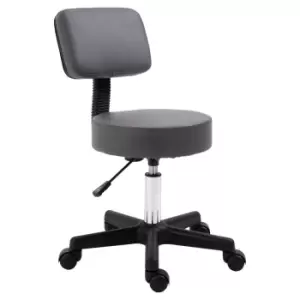 Image of Homcom Beauticians Adjustable Swivel Salon Chair Padded Seat Back 5 Wheels Grey