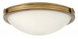 Image of 3 Light Medium Ceiling Flush Light Brass, E27