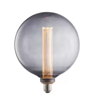 Image of LED Filament Lamp Bulb Smoked Glass 2.8W LED E27 Warm White Globe Bulb