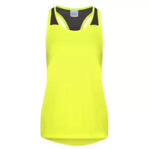 Image of AWDis Just Cool Womens/Ladies Girlie Smooth Workout Sleeveless Vest (M) (Electric Yellow)