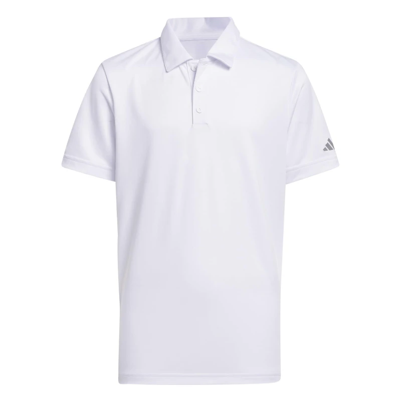 Image of adidas 3 Stripe Polo Shirt Junior Boys White male 7-8 Years