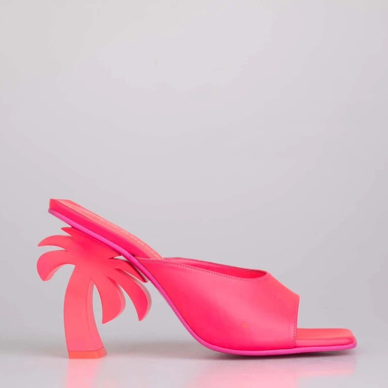 Image of Palm Angels Heel Mules - Pink Pink UK 2