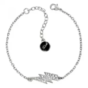Image of Ladies Karl Lagerfeld Silver Plated Lightning Bolt Bracelet