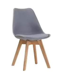 Image of Lpd Furniture Pair Of Louvre Dining Chairs - Grey