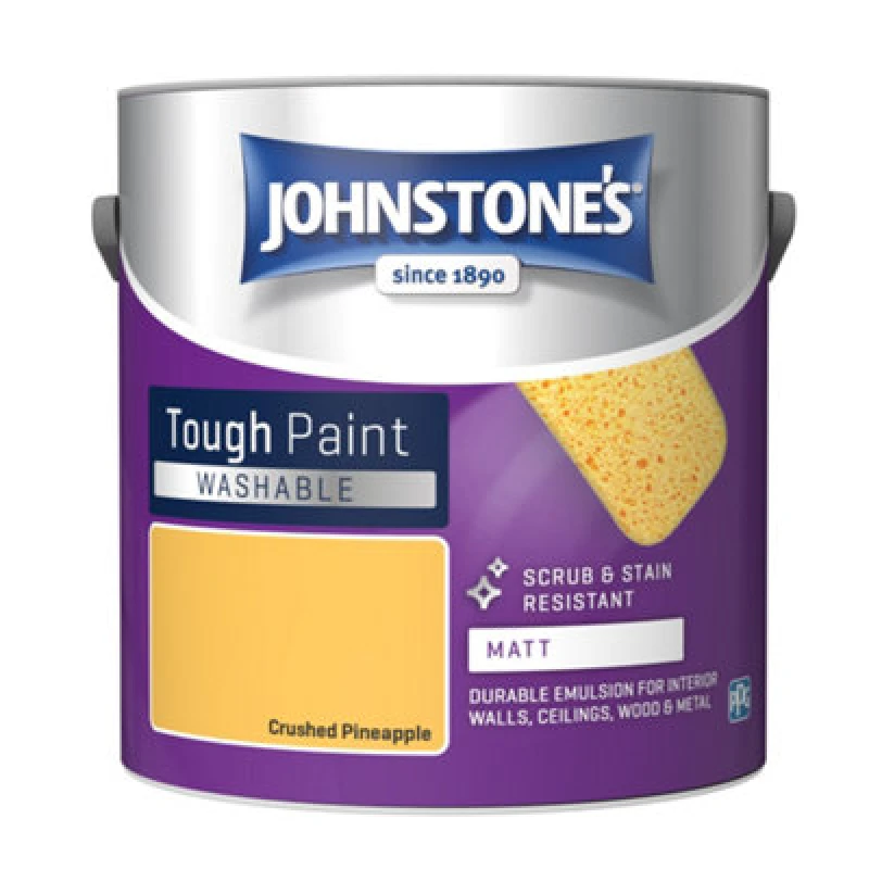 Image of Johnstone's Washable Matt Tough Paint Crushed Pineapple - 2.5L