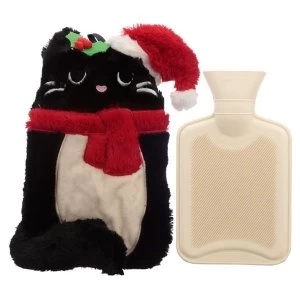Image of Plush Feline Festive Plush Cat Christmas 1L Hot Water Bottle