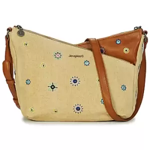 Image of Desigual BOLS_JULY DENIM HARRY MINI womens Shoulder Bag in Beige - Sizes One size