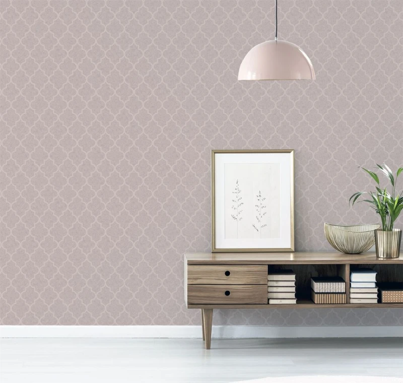 Image of Arthouse Velvet Trellis Wallpaper Rose Gold unisex