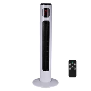 Image of HOMCOM 38'' Freestanding Tower Fan, 3 Speed 3 Mode, 12h Timer, 70 Degree Oscillation, LED Panel, 5M Remote Controller, White