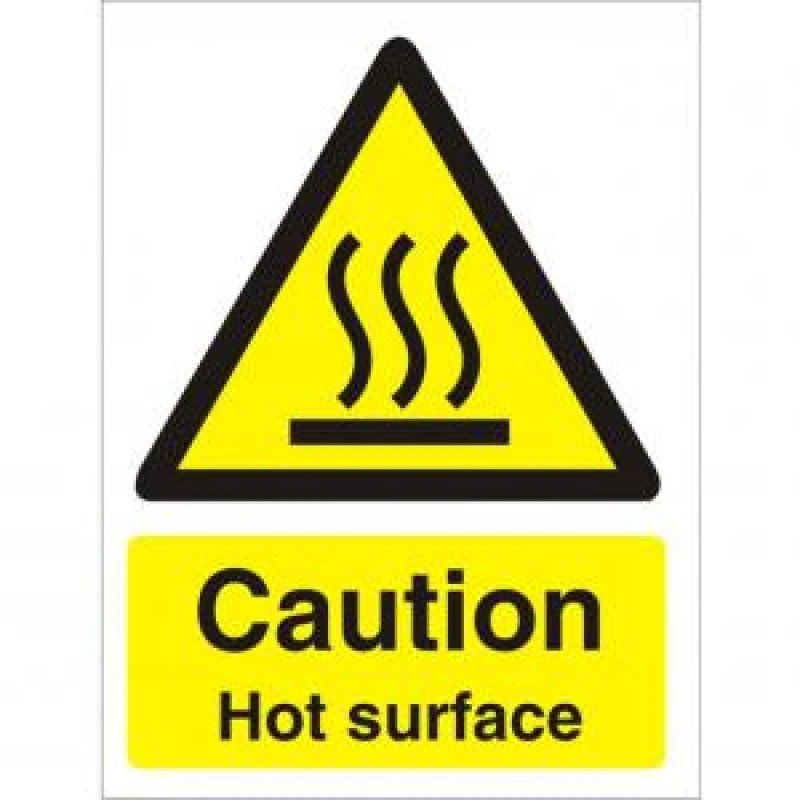Image of Seco Warning Safety Sign Caution Hot Surface Self Adhesive Vinyl 50 x EXR29126SS