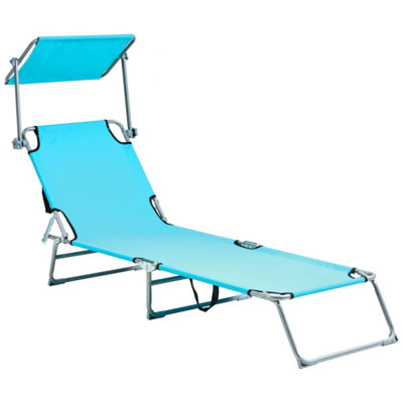 Image of Beliani Sun Lounger Foligno Reclining Metal Turquoise