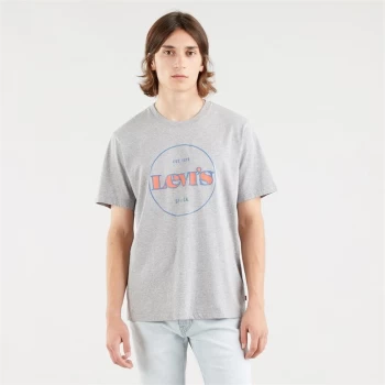Image of Levis Vintage Circle Logo T-Shirt - Mid Grey Hthr