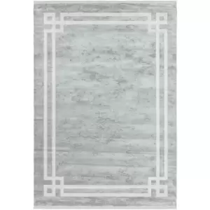 Image of Olympia OL01 Grey Pearl Border 120cm x 170cm Rectangle