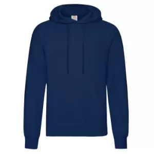 Image of Fruit Of The Loom Mens Hooded Sweatshirt / Hoodie (S) (Navy)