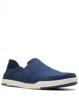 Image of Clarks Step Isle Row Slip On Shoes - Navy