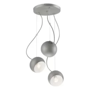 Image of Inez Cluster Pendant Ceiling Light Silver, 3x E27