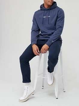 Image of Tommy Jeans Straight Logo Overhead Hoodie - Navy Size M Men