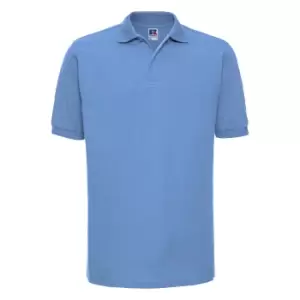 Image of Russell Mens Ripple Collar & Cuff Short Sleeve Polo Shirt (M) (Sky Blue)