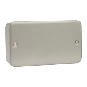 Image of Click Scolmore Essentials Metal Clad 2 Gang Blank Plate - CL061