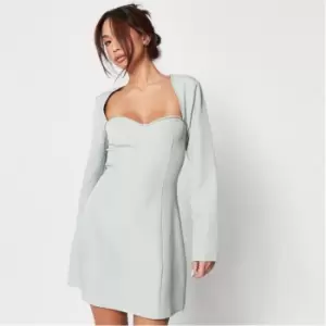 Image of Missguided Diamante Trim A Line Mini Dress - Green