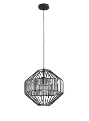 Image of OPIUM Wire Frame Pendant Ceiling Light Black 3.5x36.4cm