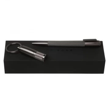 Image of Hugo Boss Pens Base metal Pure Matte Dark Chrome Ballpoint Pen & Keyring