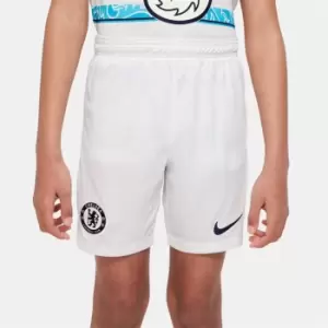 Image of Nike Chelsea Away Shorts 2022 2023 Juniors - White
