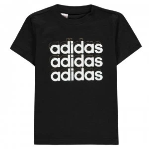 Image of adidas Foil Repeat T Shirt Junior Boys - Blk/Wht/Gold