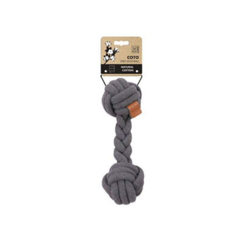 Image of M-Pets Coto Eco Rope Dog Toys Grey Duo Ball 28Cm