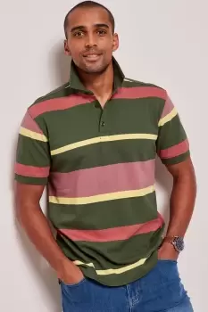 Image of Short Sleeve Stripe Polo Shirt