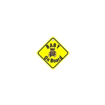 Image of CASTLE PROMOTIONS Suction Cup Diamond Sign - Yellow - Baby On Board - DH01