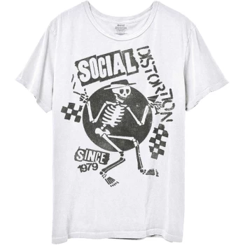 Image of Social Distortion - Speakeasy Checkerboard Unisex Medium T-Shirt - White