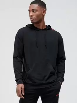Image of HUGO Bodywear Labelled Lounge Hoodie - Black, Size 2XL, Men
