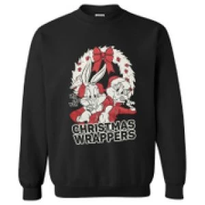 Image of Warner Brothers Mens Bugs Bunny Christmas Sweatshirt - Black