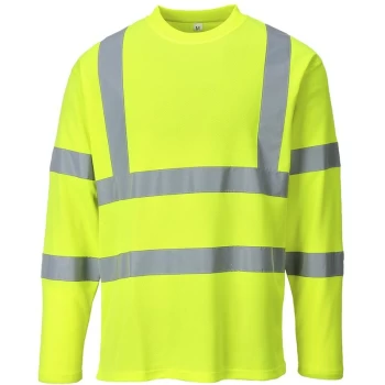 Image of S278YERS - sz S Hi-Vis Long Sleeved T-Shirt - S278 Yellow - Portwest