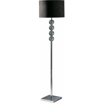 Image of Premier Housewares - Mistro Black Suede Effect Shade Floor Lamp