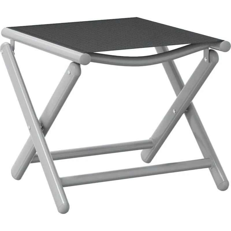 Image of VIDAXL Vidaxl - Folding Footrest Black and Silver Textilene and Aluminium 8720286108406