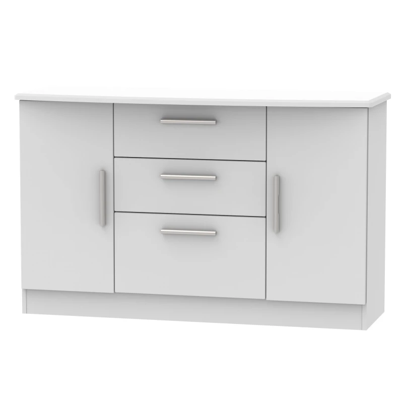 Image of Harrow 2 Door 3 Drawer Sideboard In Grey Matt (Ready Assembled)