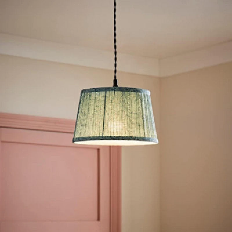 Image of ValueLights ValueLights Alba Pleated Tapered Leaf Easy Fit Ceiling Pendant Light Lamp Shade in Blue Size: Small Blue Small Unisex 5016529272915