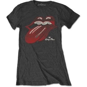 Image of The Rolling Stones - Vintage Tongue Logo Womens XX-Large T-Shirt - Grey