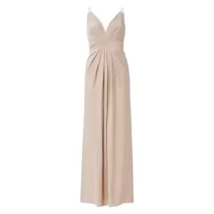 Image of Adrianna Papell Metallic Jersey Gown - Nude