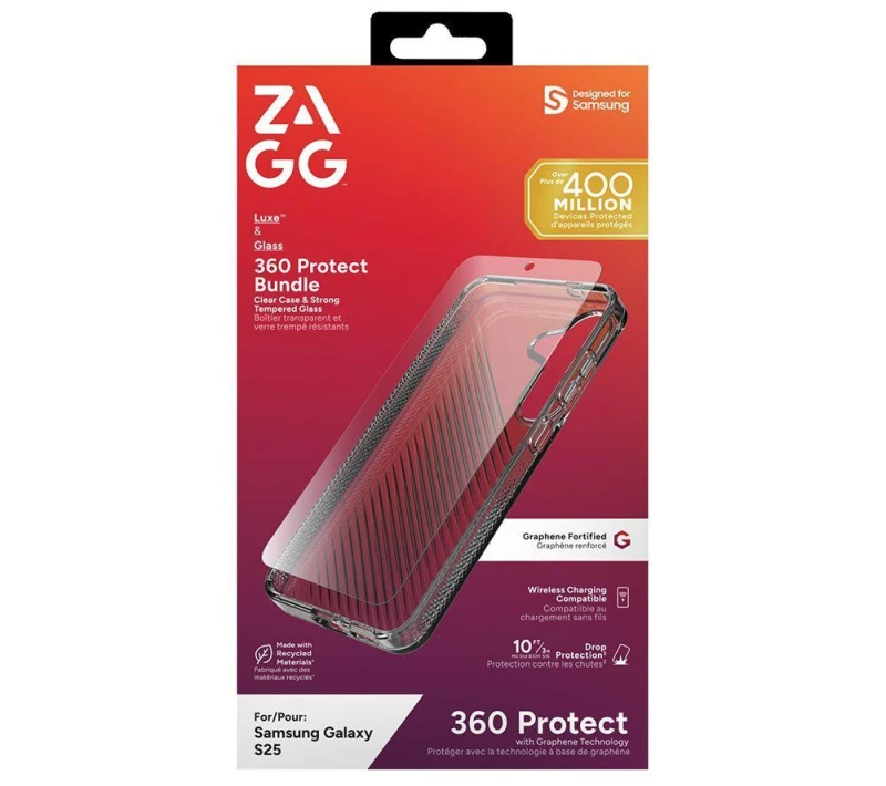 Image of ZAGG Galaxy S25 Luxe Case & Screen Protector Bundle, Clear 840390348227