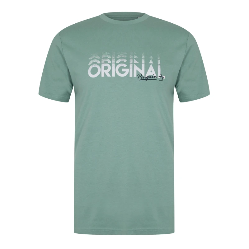 Image of Original Penguin L Logo Tee - Green Green S