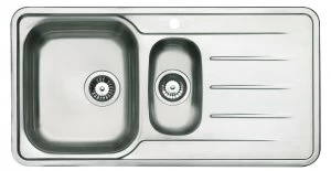 Image of Wickes Modo 1.5 Bowl Kitchen Steel Sink and Drainer