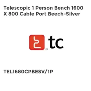 Image of TC Group Telescopic 1 Person Bench 1600 x 800 Cable Port Beech-silver